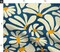Daisy Retro Abstract Floral Botanical Block Print Style 70S 60S Vintage Blue Cream Yellow Custom Printed Fabric by Spoonflower Various Fabrics by the Yard or Fat Quarter 13488971